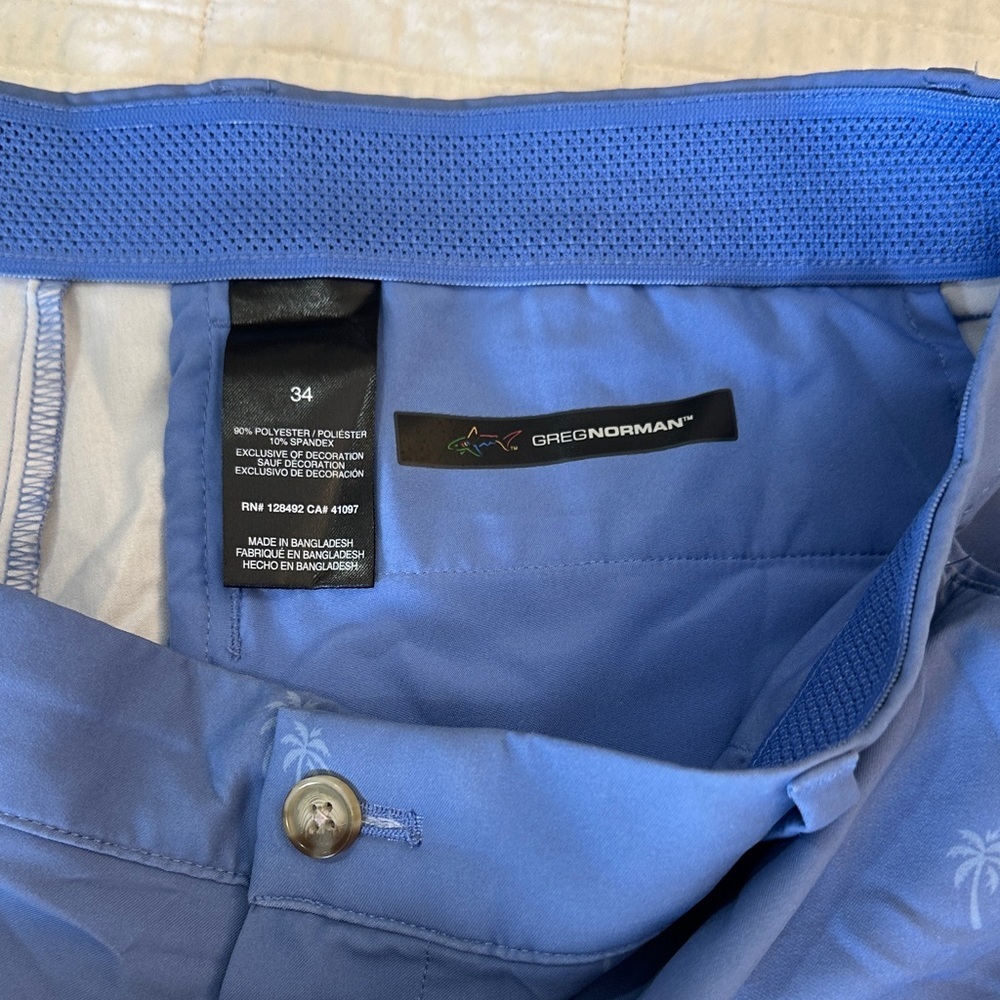 Greg Norman Shorts size 34 Palm Tree Collection Light Blue EUC Preppy - Picture 3 of 6